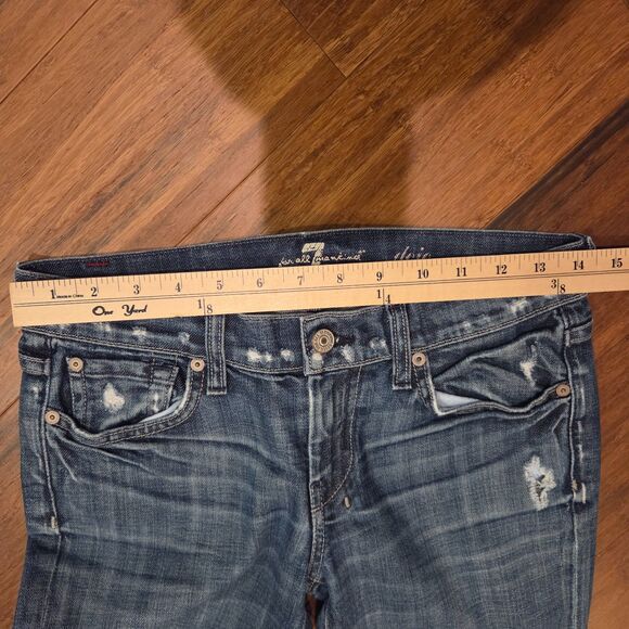 7 For All Mankind Dojo Jean Wide Leg Women's Size 26 Distressed Grunge 7FAM - Picture 7 of 11